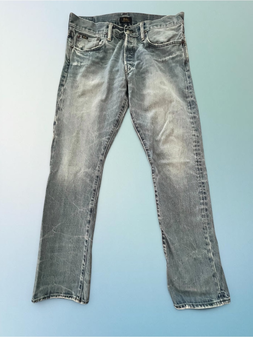 Polo Ralph Lauren Men's Vintage Classic Jeans 33 /32 Light Distressing $198 MSRP